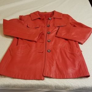 Womens Red leather coat